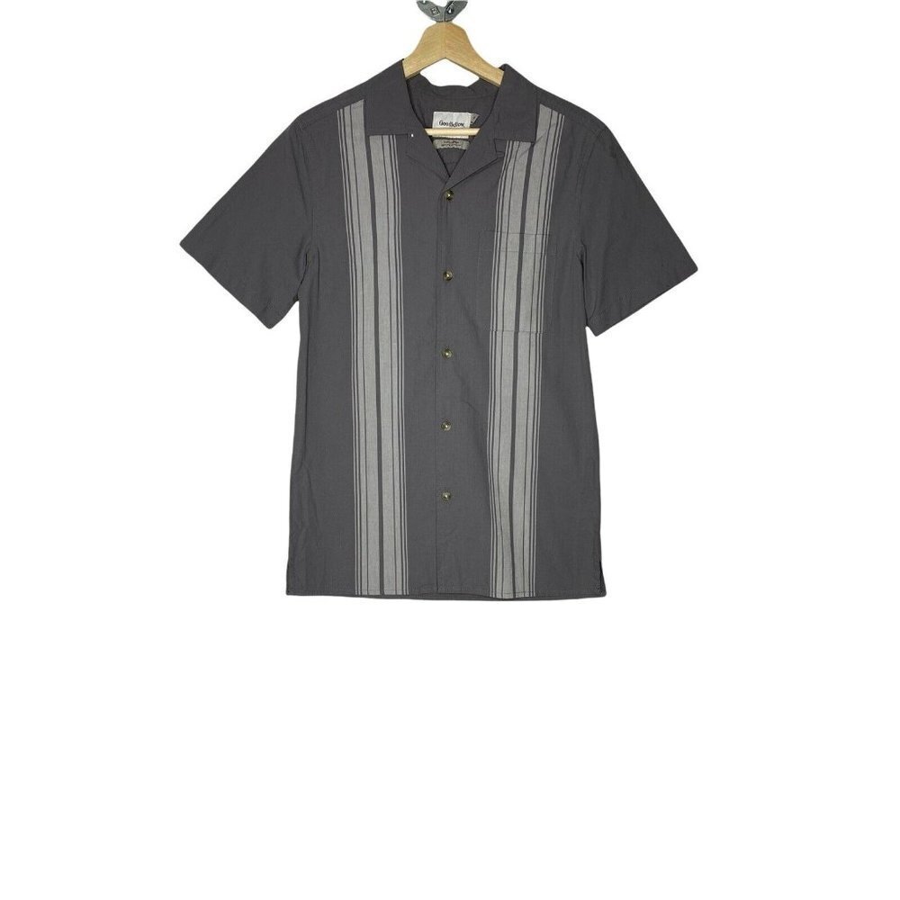 Goodfellow Mens Button‎ Up Short Sleeve Collard Shirt Gray Size Small
